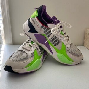 EUC PUMA RS-X Bold men’s purple green‎ white lace up running system sneakers 11